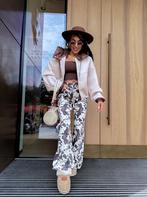 Džinsa bikses "FASHION PRINT Y3357" - pelēkbrūnas PRE-ORDER